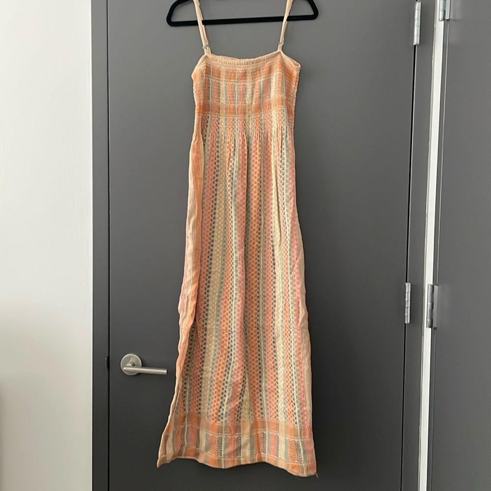 Cecilie Copenhagen multi color smocked maxi dress Size Small